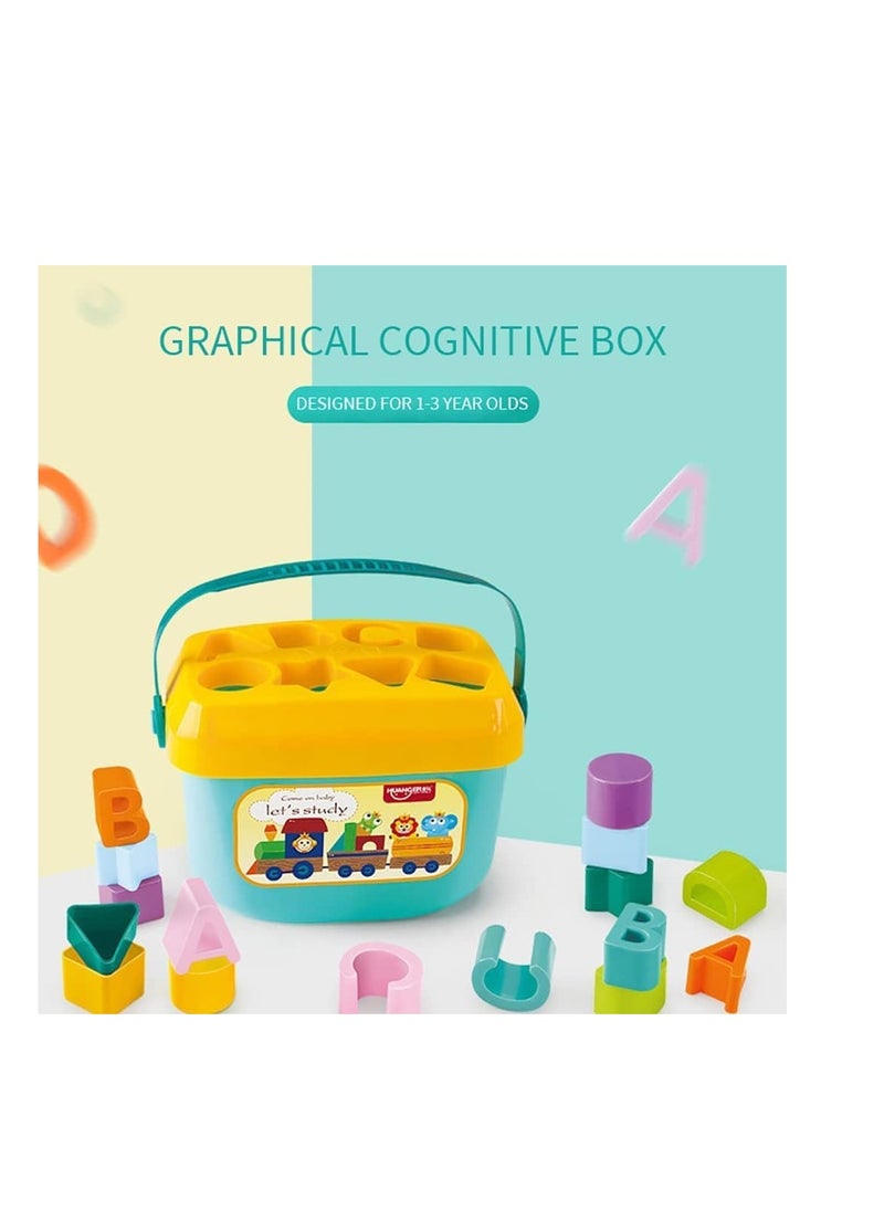 Mumz Planet Montessori Matching Toys Box Educational 16 Pieces Letters and Shapes Value Age 6 Months Gift for Kids. Plastic  - Image 5