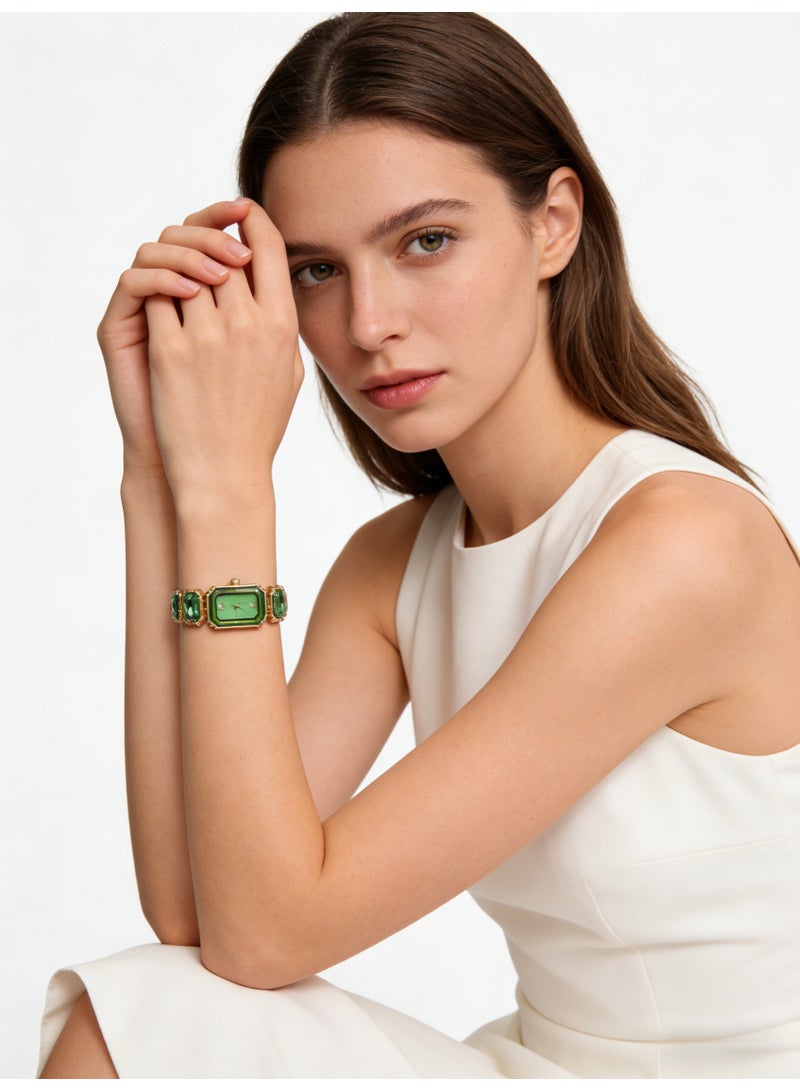 سواروفسكي Swarovski Millenia Octagon Crystal Watch - Green Gold-Tone Ladies' Quartz Wristwatch (Model: 5630834) - Image 3