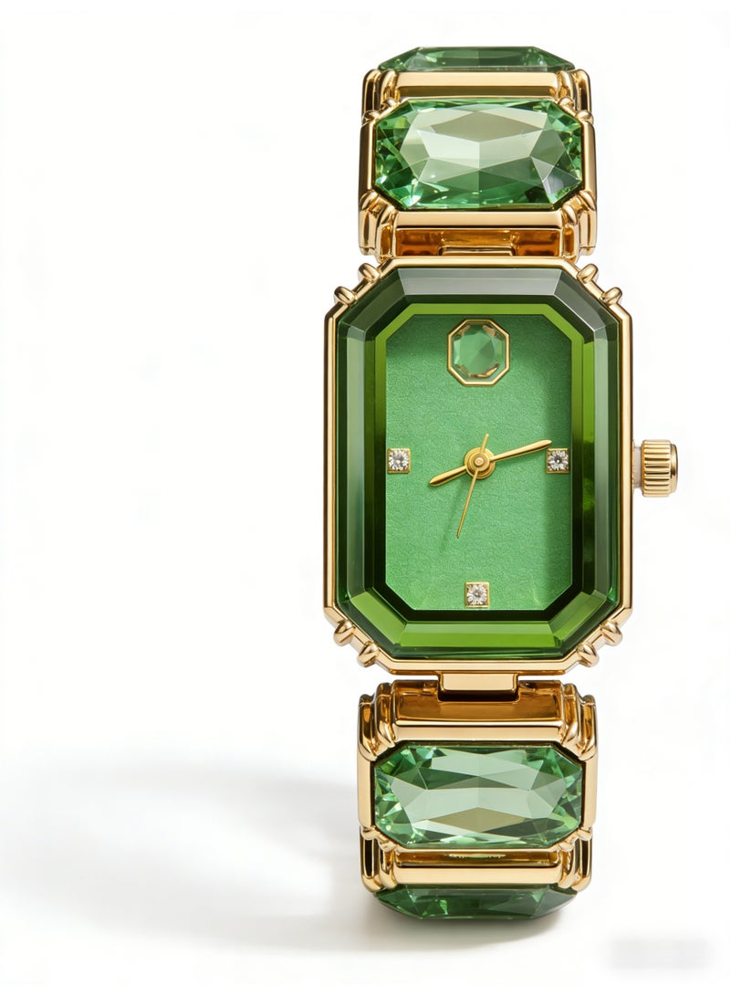 سواروفسكي Swarovski Millenia Octagon Crystal Watch - Green Gold-Tone Ladies' Quartz Wristwatch (Model: 5630834) - Image 2