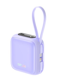 rsilou 10000mAh Power Bank,PD, Built-in Type-C and Lightning Cables, 22.5W Fast Charging Per Port, 38.5 Total Max Output Power, Multi-Device Compatibility, Digital Display