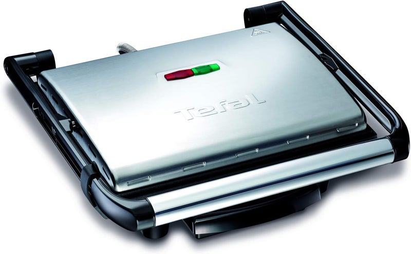 T-fal Room to room portable TEFAL Panini Grill | Inicio Grill | 2000 W | Stainless Steel/Plastic | Non-stick coated plates | Removable juice tray | Multi-Colour | 2 Years Warranty | GC241D28 Precision polished solid material - Image 1