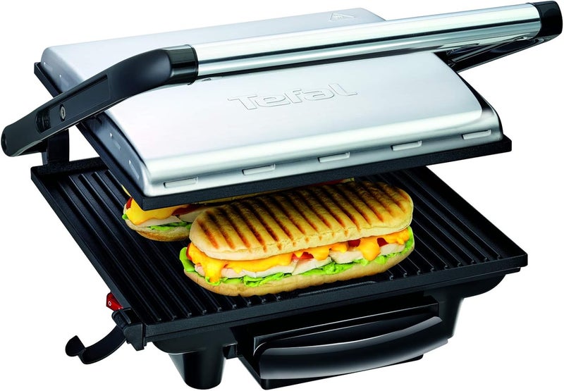 T-fal Room to room portable TEFAL Panini Grill | Inicio Grill | 2000 W | Stainless Steel/Plastic | Non-stick coated plates | Removable juice tray | Multi-Colour | 2 Years Warranty | GC241D28 Precision polished solid material - Image 5