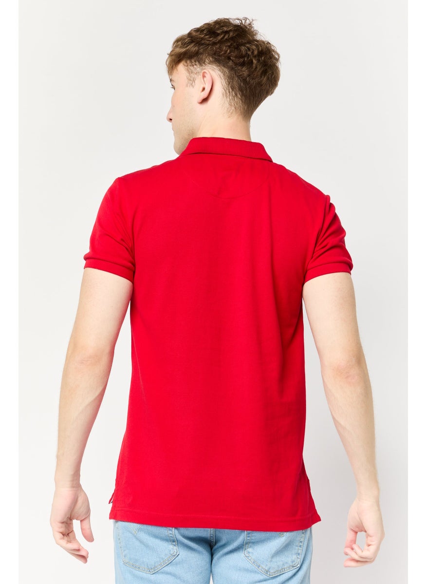 La Martina Men Regular Fit Embroidered Logo Short Sleeves Polo Shirt, Red  - Image 4