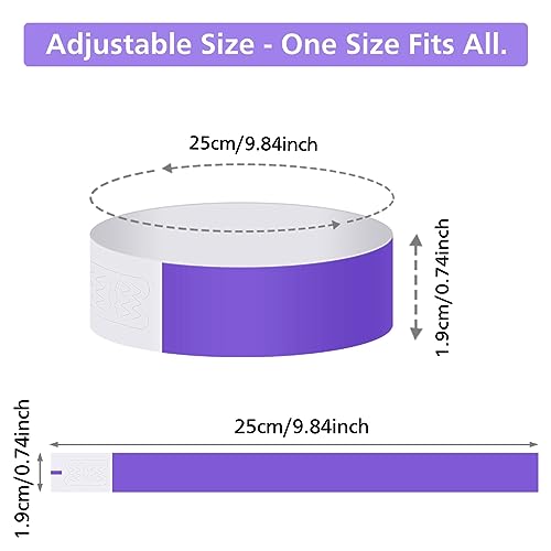 ASTARON 200 Pcs Purple Paper Event Wristbands Arm Bands Event Bracelets for Party Events Clubs Concert Music Festival，Waterproof Lightweight - Image 2