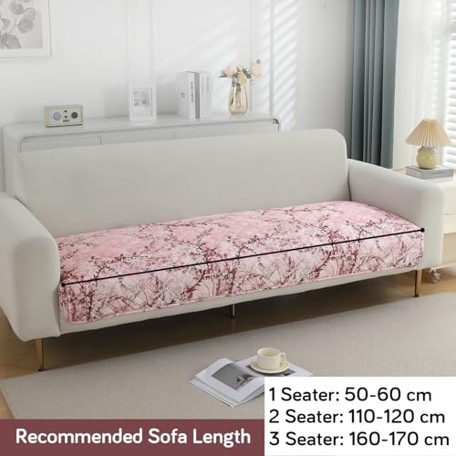 HOKIPO Polyester 1 Seater Printed Waterproof + Anti-Slip + Quick Dry Sofa Seat Mat, Blossom Flower Pink (AR-5229-P5*1) - Image 4