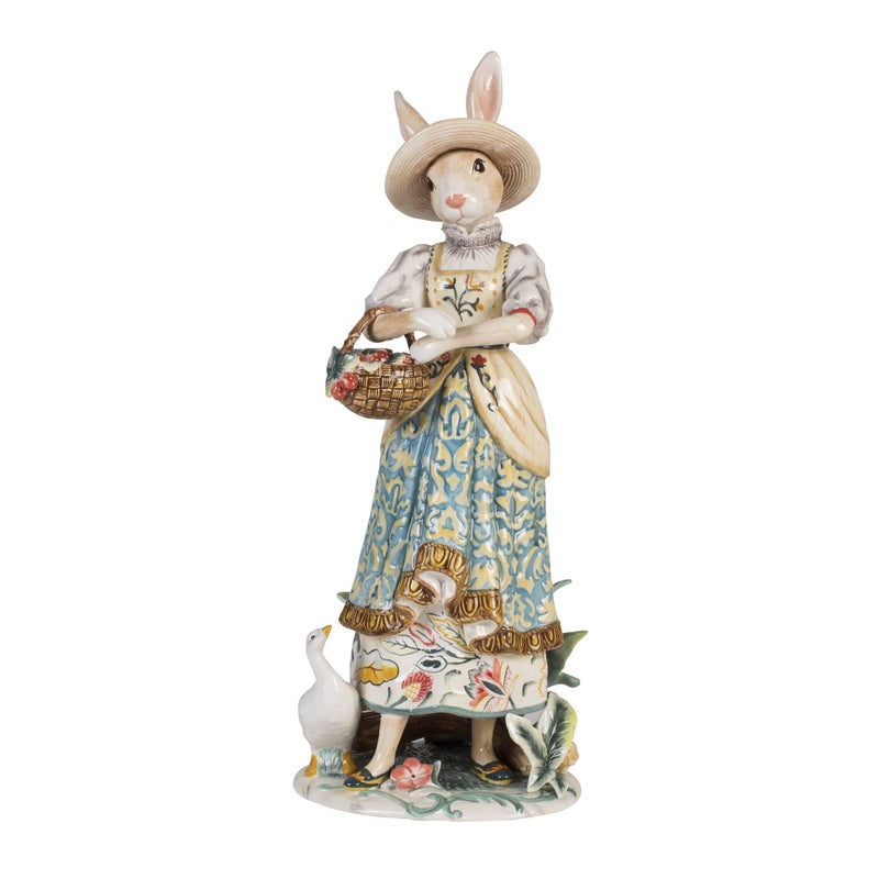 Fitz & Floyd Fitz and Floyd Dapper Rabbit Female Ceramic Figurine 20 inch 