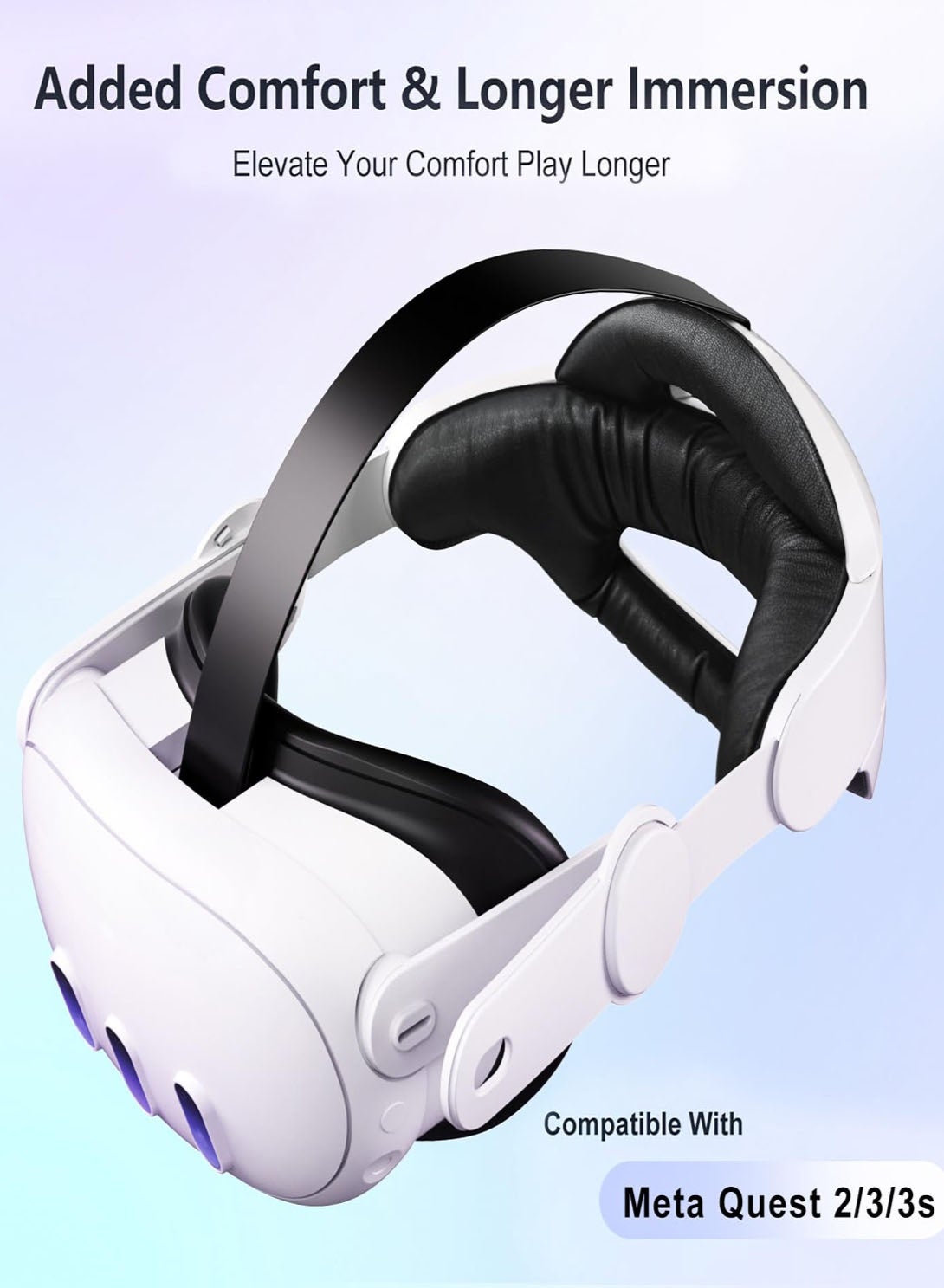 Head Strap for Meta Quest 2 Quest 3/Quest 3S-Comfortable Lightweight Adjustable Elite Strap Replacement Accessories for Quest 2 Quest 3/Quest 3S-Reduce Pressure-VR Headset Replacement Strap Accessor