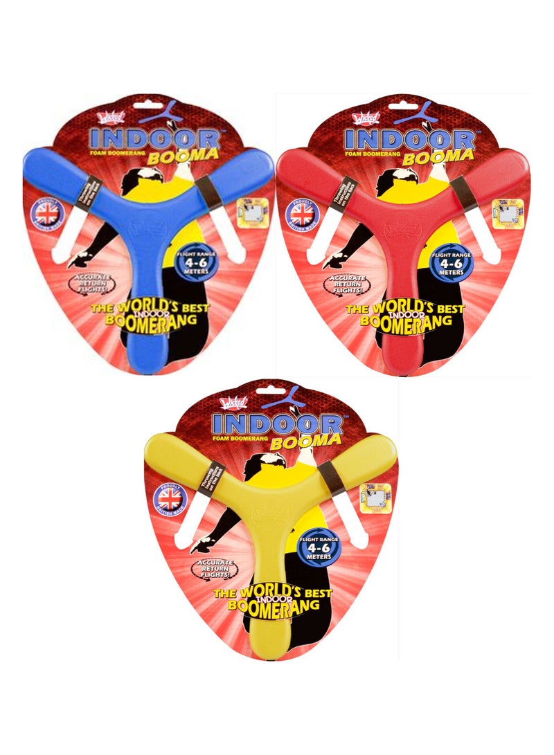 WICKED Wicked Booma Indoor 4-6meter, Assorted 1 Piece (Color May Vary) | Soft Foam Indoor Boomerang | Boomerang for Indoor & Outdoor | Gift for Kids & Adults - Image 1