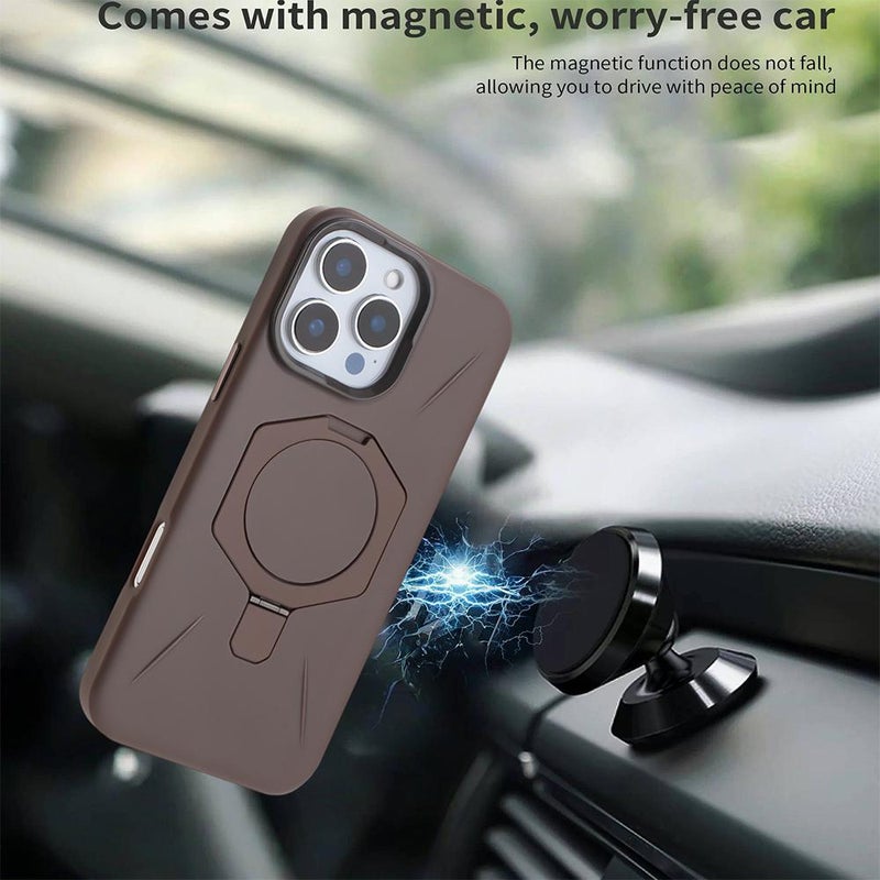 إيروريكس جراب هاتف iPhone 16 Pro Max مقاوم للصدمات بأربع زوايا مع حامل MagSafe من مادة TPU الهجينة (ذهبي صحراوي) - Image 3