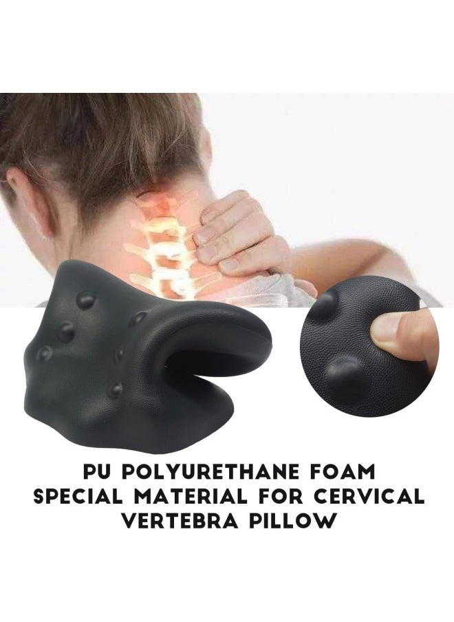 Generic - Neck Stretcher for Neck Pain Relief, 25×13×12cm Cervical Traction Pillows Device Pillow, Neck and Shoulder Relaxer for Cervical Spine Alignment (B - Built-in Pillow) - Image 1