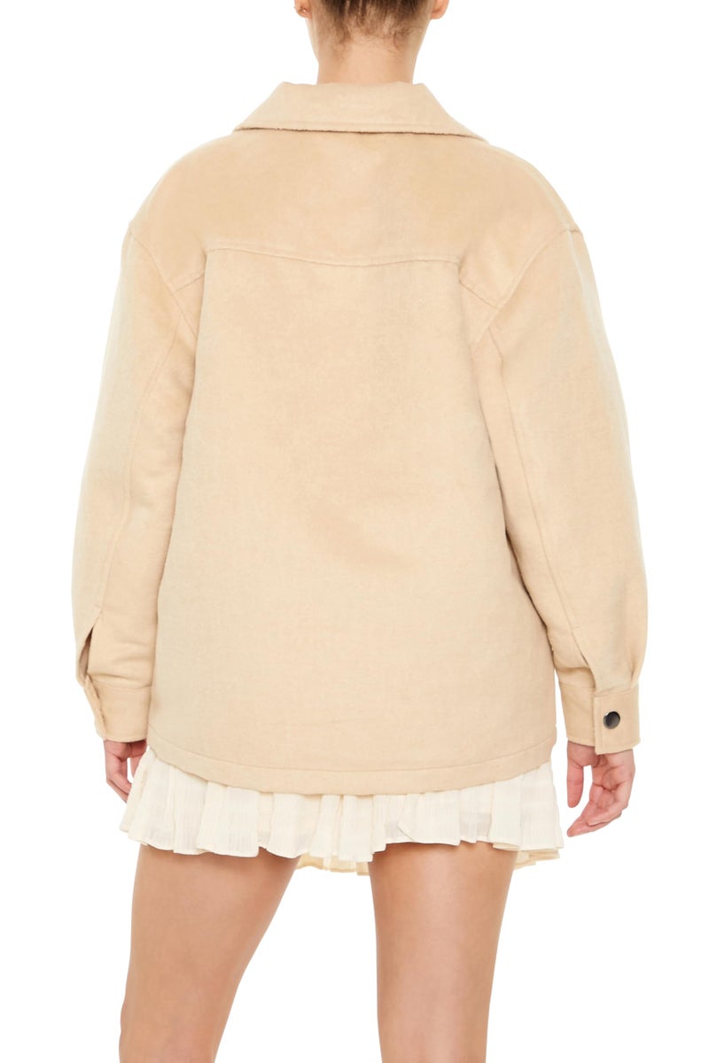 Forever 21 Women's Plus Size Faux Suede Shacket Tan Large - Image 5