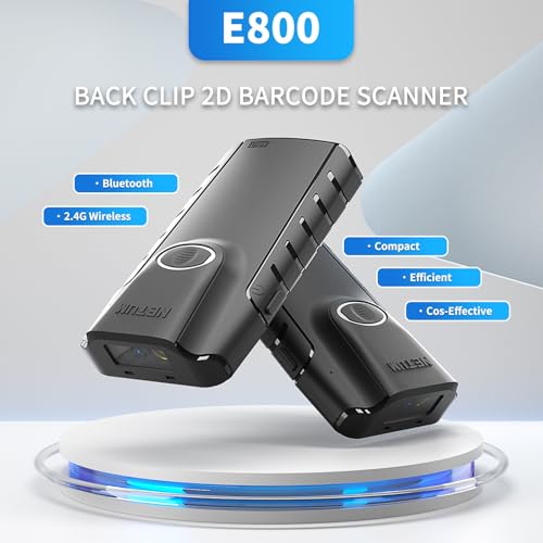 NETUM Bluetooth 2D Barcode Scanner 3in1 Small Portable QR Bar Code Reader Automatic Wireless Gun Scan Back Clip Work with Tablet iOS Android Windows MacOS for Warehouse Inventory POS 2D E800 - Image 3