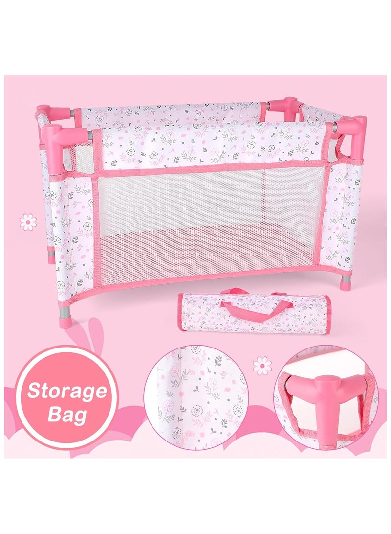 صندوق العاب دمية طفل مع عربة أطفال ومجموعة من الملحقات للأطفال فوق سن 3 سنوات - Image 5