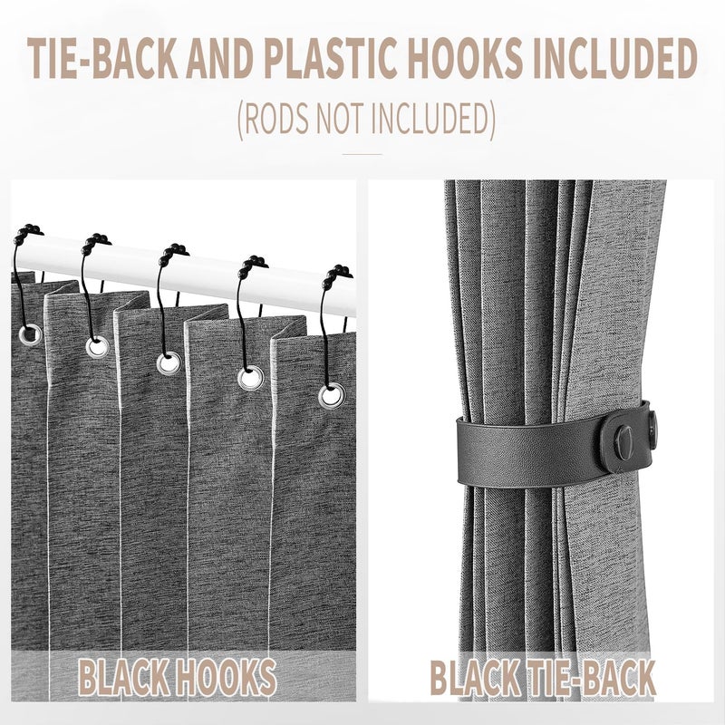 Vatge Closet Curtain for Open Closet  Pleated Folding Curtains for Doorway  Privacy Room Divider for Separation 1 Panel with Tieback  W39 x L78  Grey - Image 3