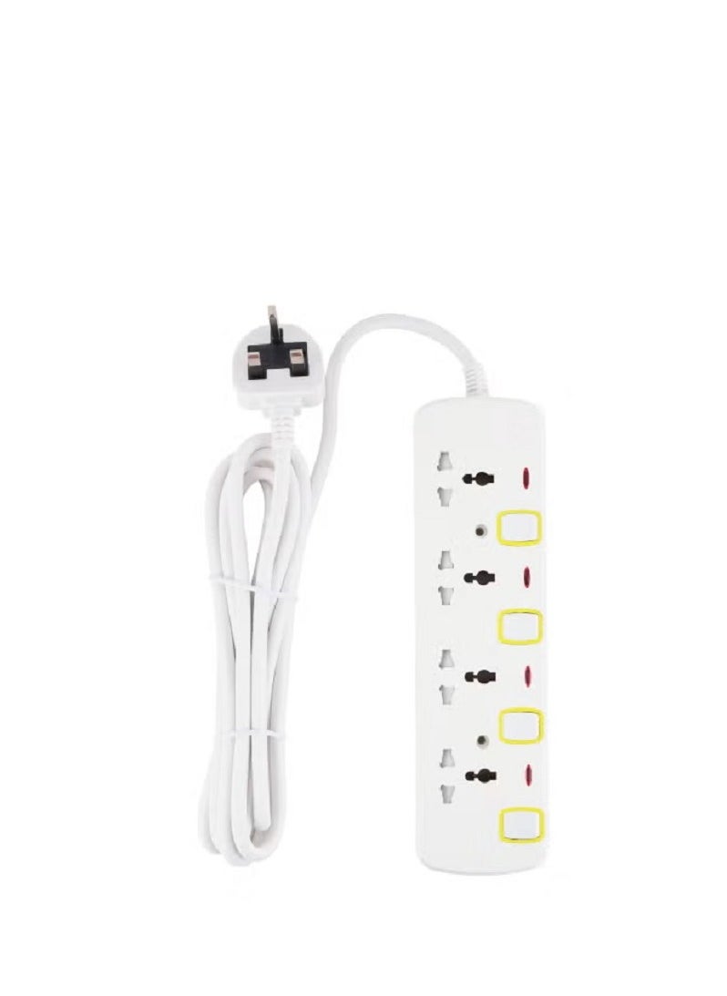 Zcom Extension cord, 4 socket power extension board with 4 switch and 3 meter legthr Extension board with 4 switch and 3 Meter length  - Image 1