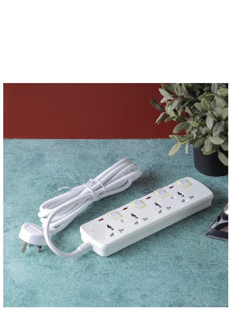 Zcom Extension cord, 4 socket power extension board with 4 switch and 3 meter legthr Extension board with 4 switch and 3 Meter length  - Image 3