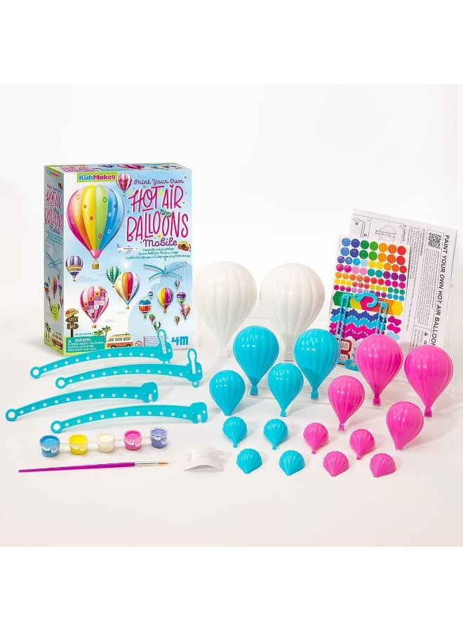 4M Hot Air Balloons Mobile, Paint Your Own Mobile, Arts and Crafts Kit to Complete Hot Air Balloons Room Decoration, Boys and Girls Ages 5+ - Image 3