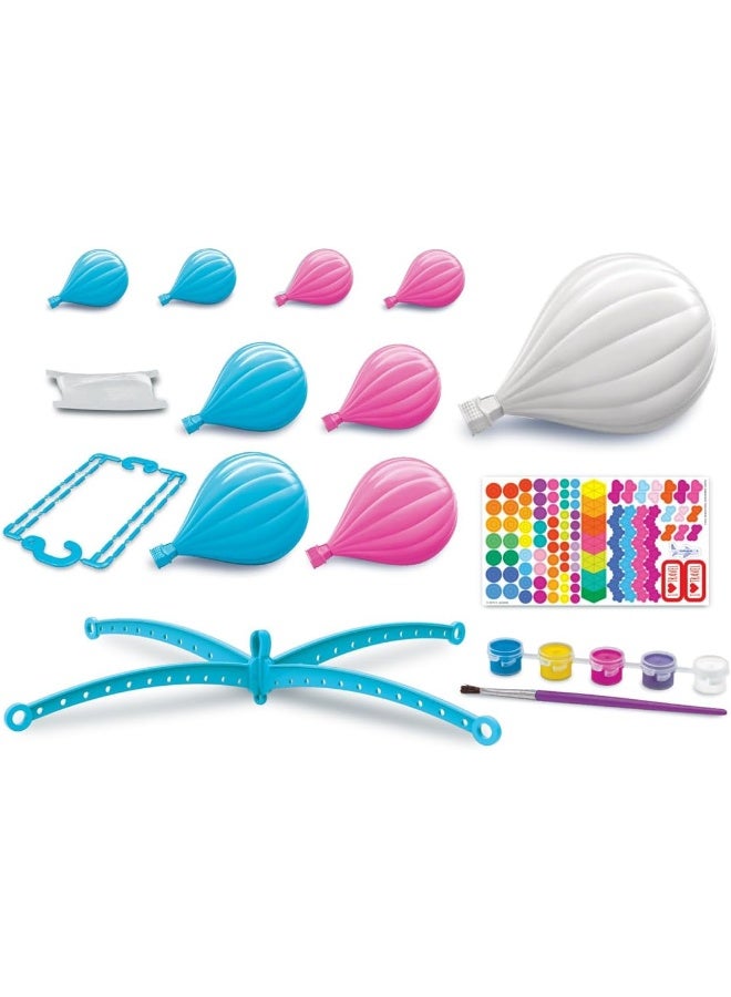 4M Hot Air Balloons Mobile, Paint Your Own Mobile, Arts and Crafts Kit to Complete Hot Air Balloons Room Decoration, Boys and Girls Ages 5+ - Image 4