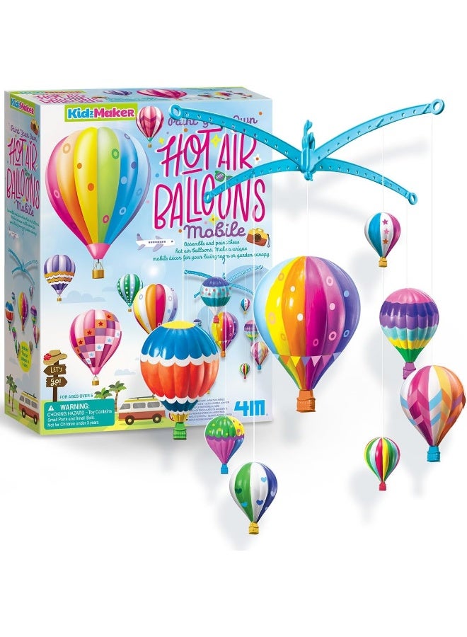 4M Hot Air Balloons Mobile, Paint Your Own Mobile, Arts and Crafts Kit to Complete Hot Air Balloons Room Decoration, Boys and Girls Ages 5+ - Image 2