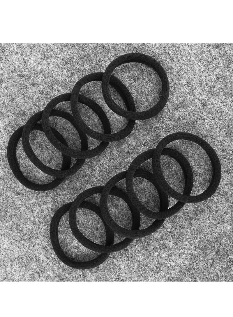 أوزيغالور 12 عبوة ربطات شعر سوداء ورباطات شعر برباط مطاطي وربطات شعر سوداء للنساء والفتيات - Image 1