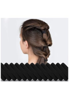 Oasisgalore 12-Pack Black Hair Ties, Rubber Band Hair Scrunchies and Bands for Women & Girls  - Image 2