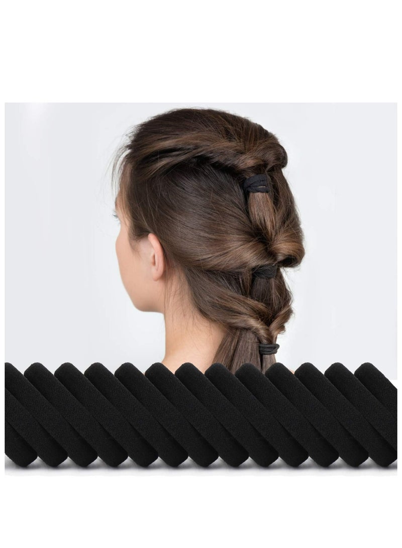 أوزيغالور 12 عبوة ربطات شعر سوداء ورباطات شعر برباط مطاطي وربطات شعر سوداء للنساء والفتيات - Image 2