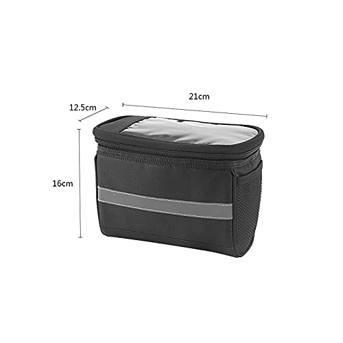 traderplus Bike Handlebar Bag Bicycle Front Basket Scooter Bag Insulated Cooler Storage Pouch Road Mountain Cycling Pack Cycling Accessories with TPU Touch Screen & Reflective Stripe - Image 2