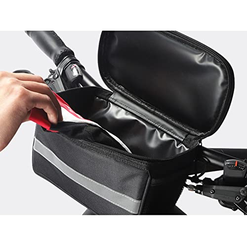 traderplus Bike Handlebar Bag Bicycle Front Basket Scooter Bag Insulated Cooler Storage Pouch Road Mountain Cycling Pack Cycling Accessories with TPU Touch Screen & Reflective Stripe - Image 3