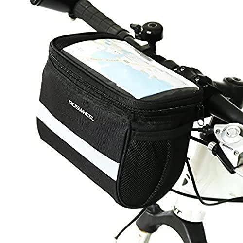 traderplus Bike Handlebar Bag Bicycle Front Basket Scooter Bag Insulated Cooler Storage Pouch Road Mountain Cycling Pack Cycling Accessories with TPU Touch Screen & Reflective Stripe - Image 1