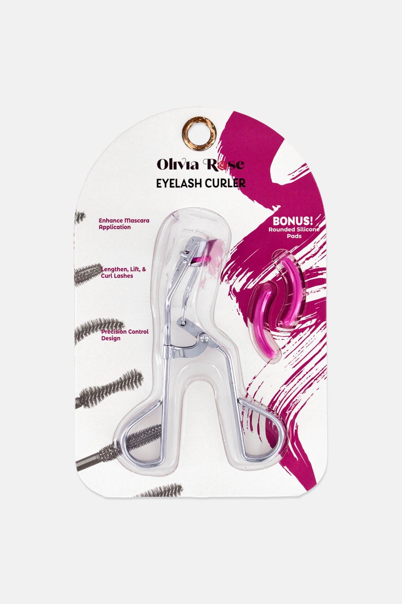 Olivia Rose Stainless Steel Eyelash Curler With Silicone Pads, Silver - Image 1
