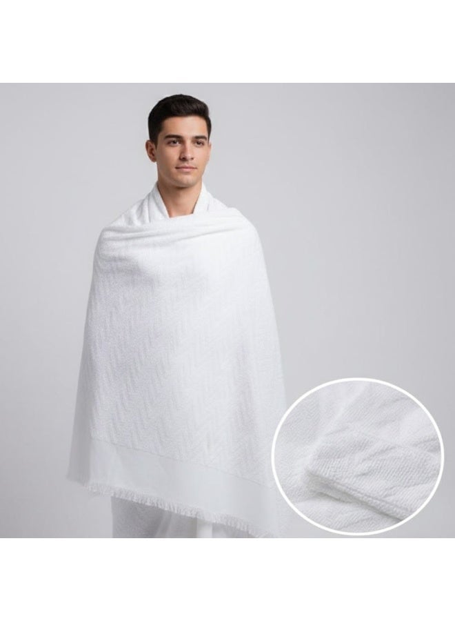 toãlla Ihram clothing for teenagers equipped with two snaps and Scotch, fast absorption, 100% natural cotton, belt, strong snaps and an internal pocket, suitable for Suitable for those whose size is confusing 90 x 175 cm. - Image 4