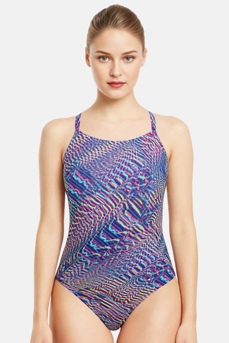speedo Women One Piece Allover Print Swimsuit, Multicolor - Image 1
