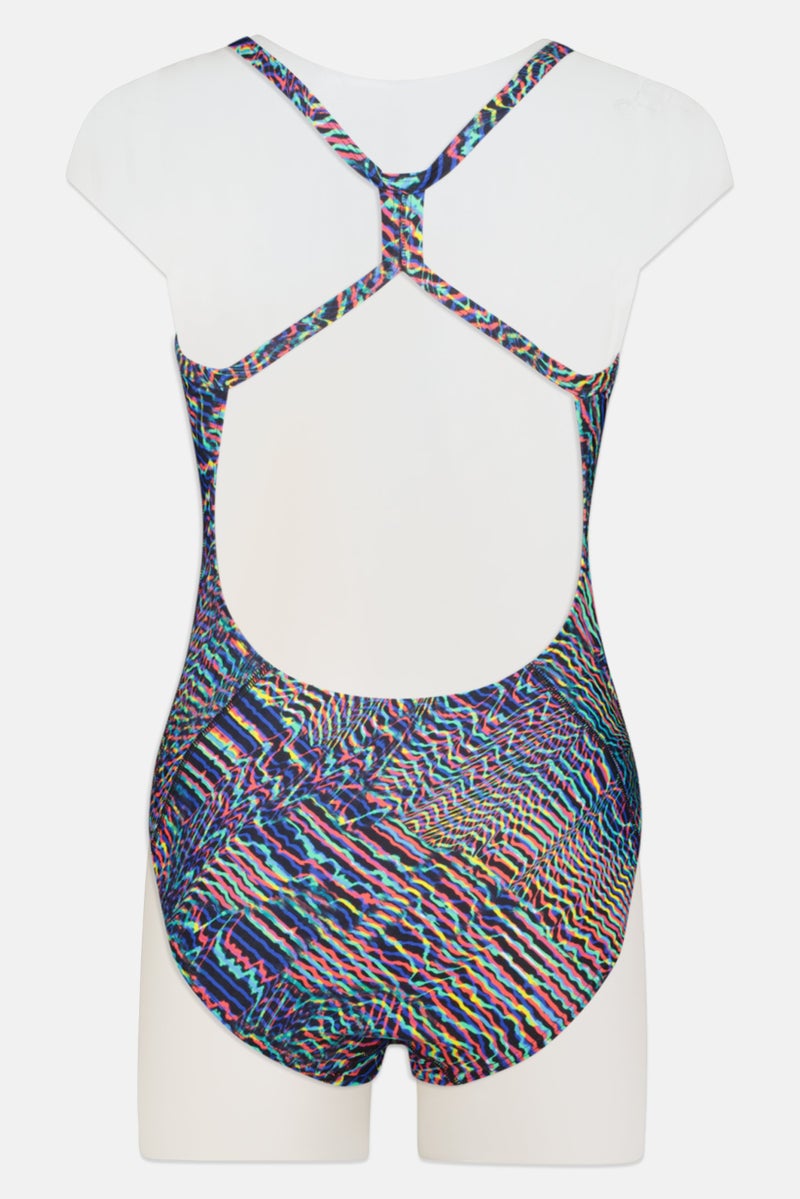 speedo Women One Piece Allover Print Swimsuit, Multicolor - Image 3