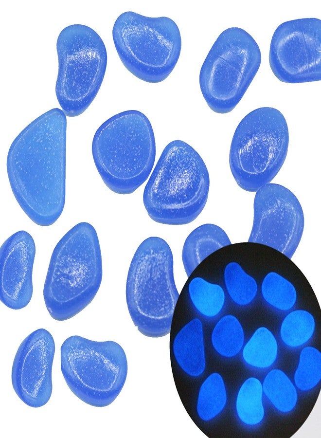 Nothers OGIFOAHC Glow in The Dark Rocks， Non-Toxic Glowing Stones for Use as Aquarium/Fish Tank Accessories or Indoor/Outdoor Decoration/Pathway/Garden(100pcs,Jewel Blue) - Image 1