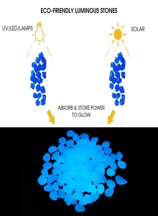 Nothers OGIFOAHC Glow in The Dark Rocks， Non-Toxic Glowing Stones for Use as Aquarium/Fish Tank Accessories or Indoor/Outdoor Decoration/Pathway/Garden(100pcs,Jewel Blue) - Image 5