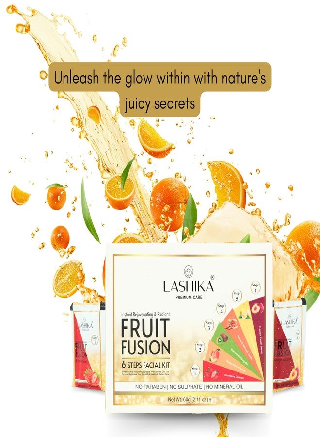 LASHIKA Natural’s Exotic Fruit Fusion 6 Step Facial Kit | Enhanced with Natural Fruit Extract | Instant Rejuvenating | For Healthy & Radiant Skin - 60g - Image 2