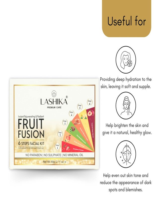 LASHIKA Natural’s Exotic Fruit Fusion 6 Step Facial Kit | Enhanced with Natural Fruit Extract | Instant Rejuvenating | For Healthy & Radiant Skin - 60g - Image 5
