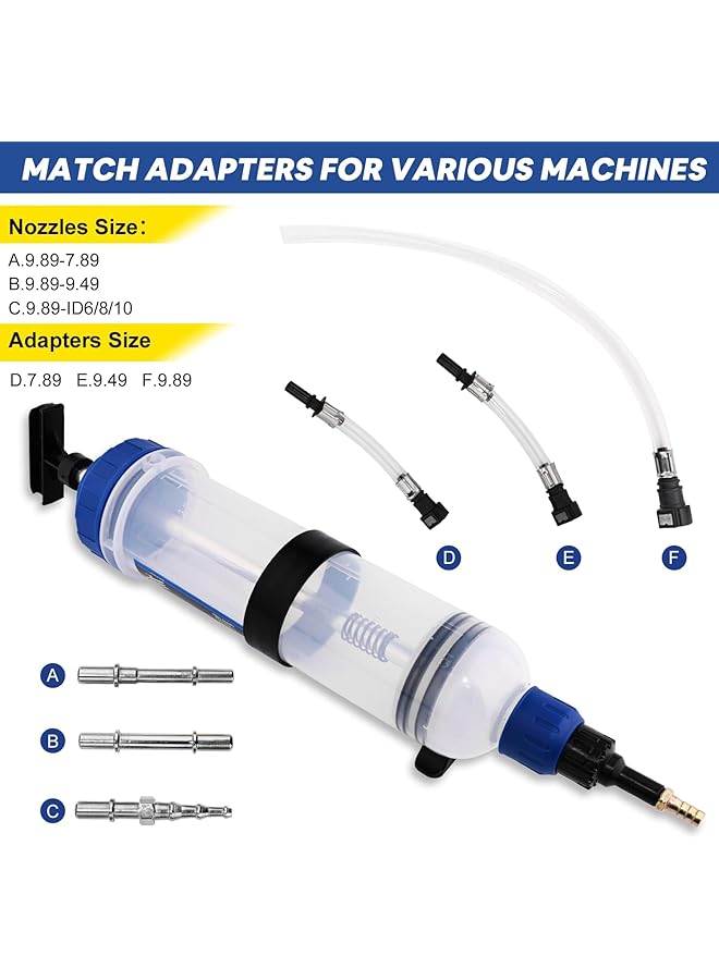 Excefore 1500Ml Manual Fluid Extractor Pump, Oil Extraction And Filling Pump, Gear Oil & Brake Fluid Changes, Fluid Syringe Style Pump For Atv Boat Automotive Fluid Extraction (1500Cc/1.58Qt./51Oz) - Image 5