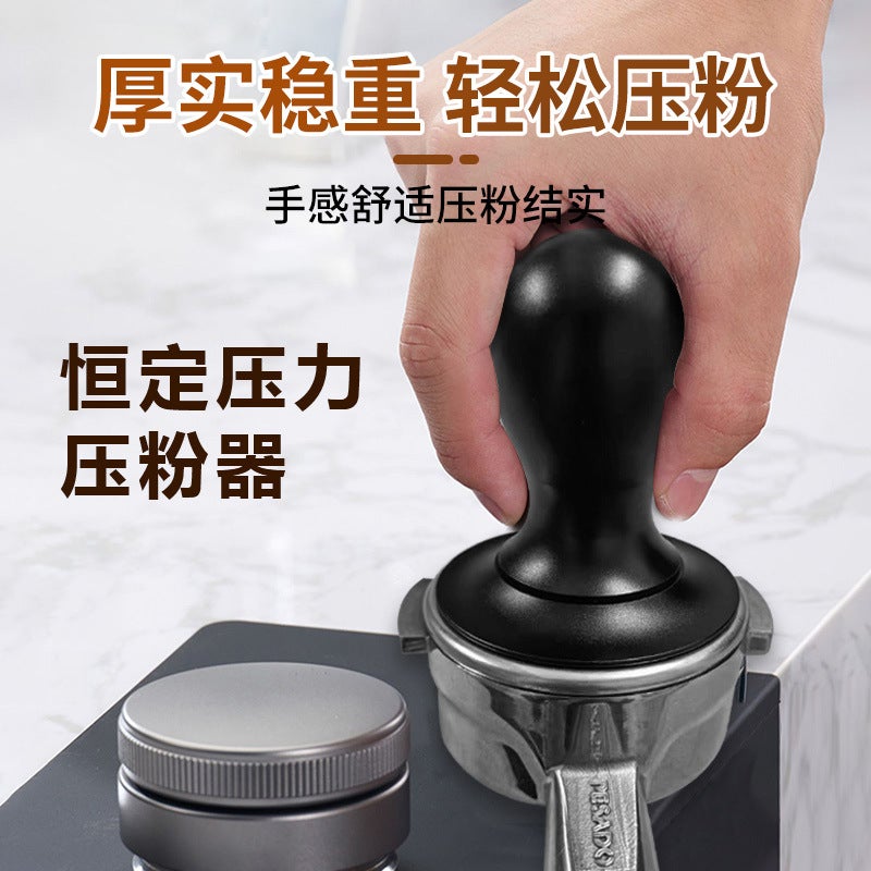 Wholesale scale coffee tamper stainless steel solid 30Pa constant filler tamping hammer 51/53/58mm 53 black round head flat bottom powder hammer - Image 3