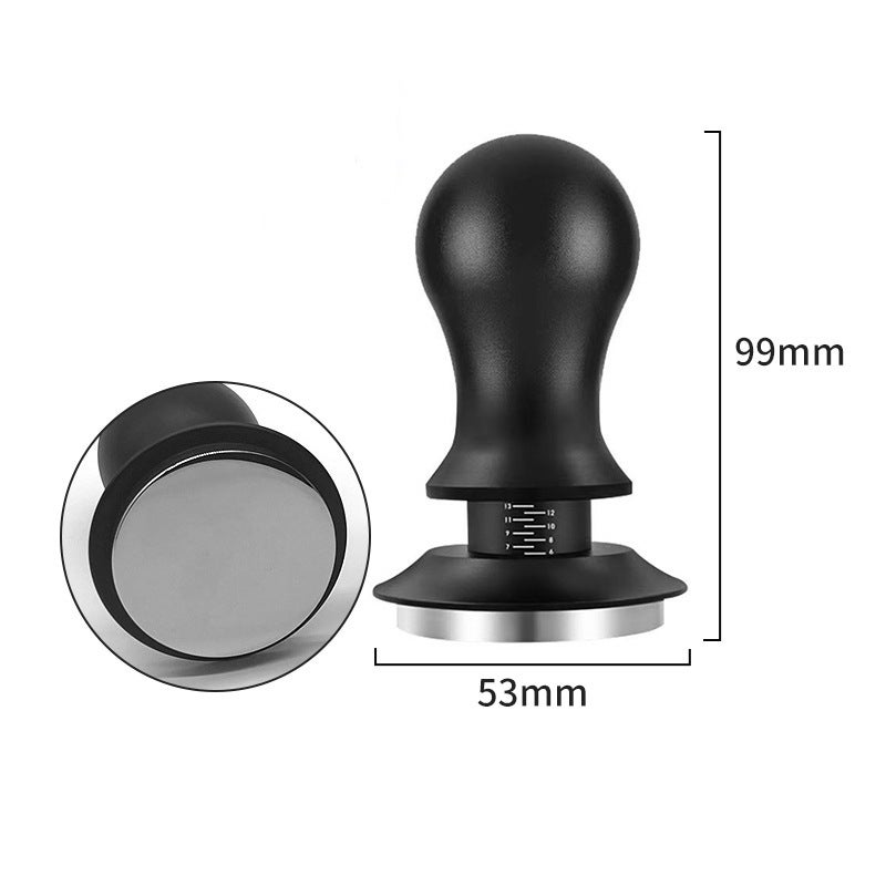 Wholesale scale coffee tamper stainless steel solid 30Pa constant filler tamping hammer 51/53/58mm 53 black round head flat bottom powder hammer - Image 1