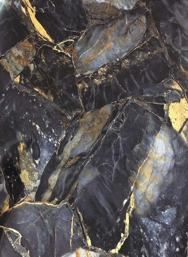 UPREDO Blue Stone Adhesive Marble Paper Granite Look Marble Effect Gloss Vinyl Peel and Stick Countertops Covering Sticker Sheet Roll 15.8inch by 79inch (15.8inch X 138inch, Blue Stone) - Image 2
