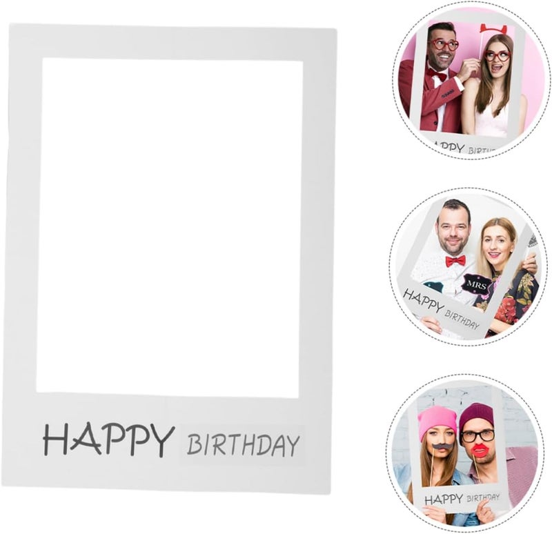 Cabilock 2pcs Happy Birthday Paper Photo Frame Props Unique Birthday Party Supplies for Photo Booth Lightweight and Reusable Decor for Memorable Celebrations - Image 4