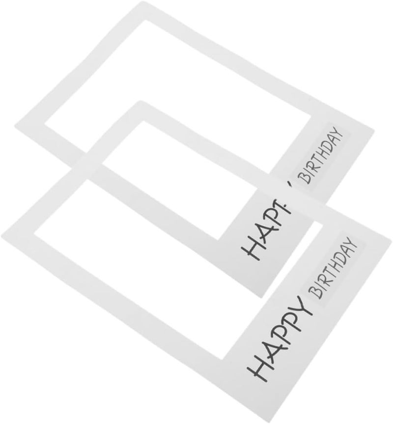 Cabilock 2pcs Happy Birthday Paper Photo Frame Props Unique Birthday Party Supplies for Photo Booth Lightweight and Reusable Decor for Memorable Celebrations - Image 1