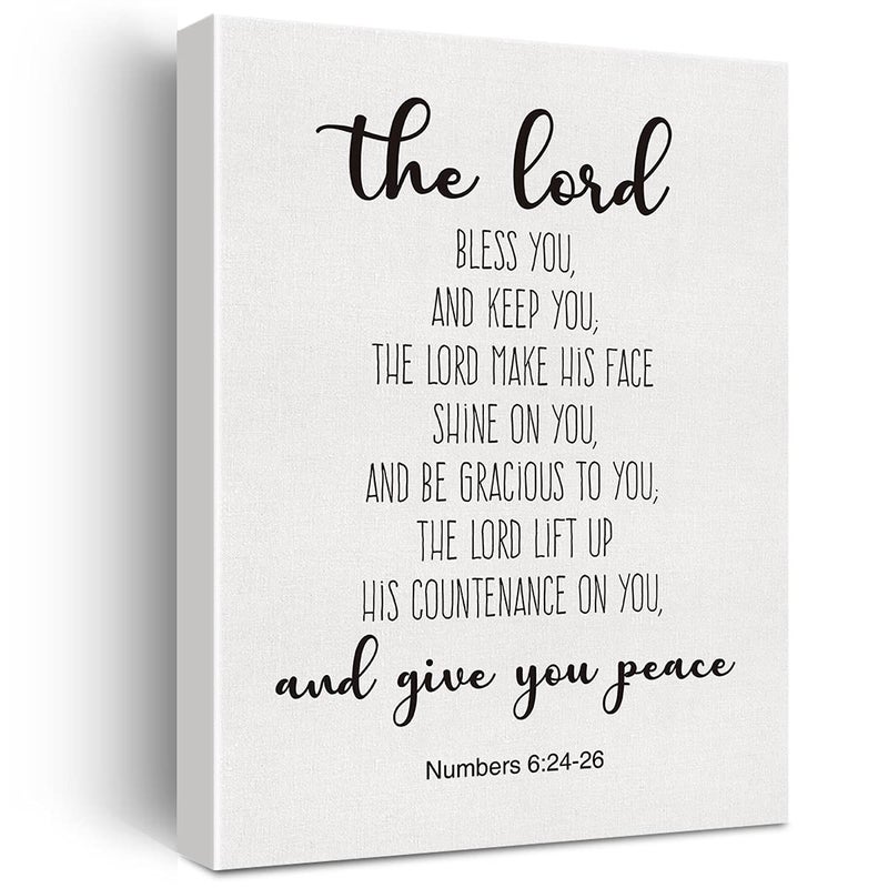 Bible Verse Art Wall Decor Numbers 62426 The Lord Bless You Scripture Canvas Painting Prints for Home Dining Room Living Room Wall Decor Framed Artwork Christian Gifts12x15 Inch