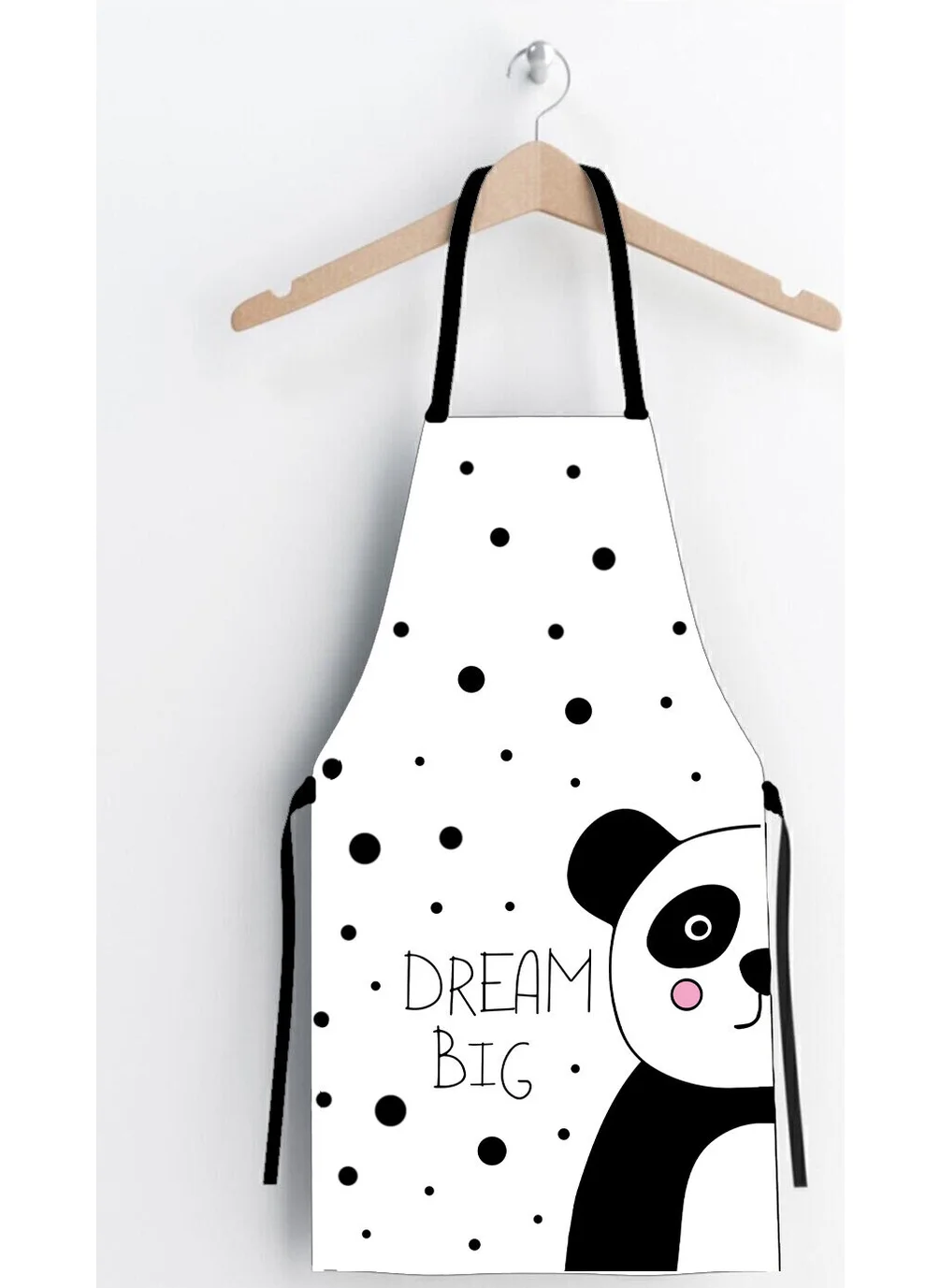 Ays Home Panda White Kitchen Apron