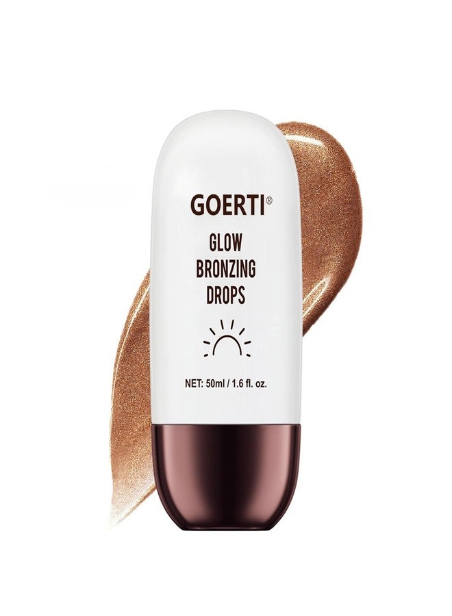 GOERTI Body Shimmer Oil - Liquid Highlighter for Glowing Skin, Waterproof & Long-Lasting Body Makeup for Face, Arms, Legs & Shoulders, Bronze Illuminating Glow Lotion, 1.6 Fl Oz (03#/ Deep Bronze Glow, 50ml) - Image 1