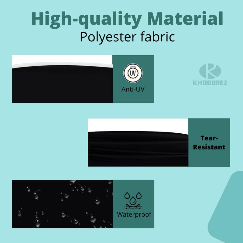 KHOOBREZ Indoor Outdoor Table Cover 4 Chair 1Middle Patio Dust Waterproof Covers Garden Furniture Balcony Living Room Table Set Cover Black - Image 4