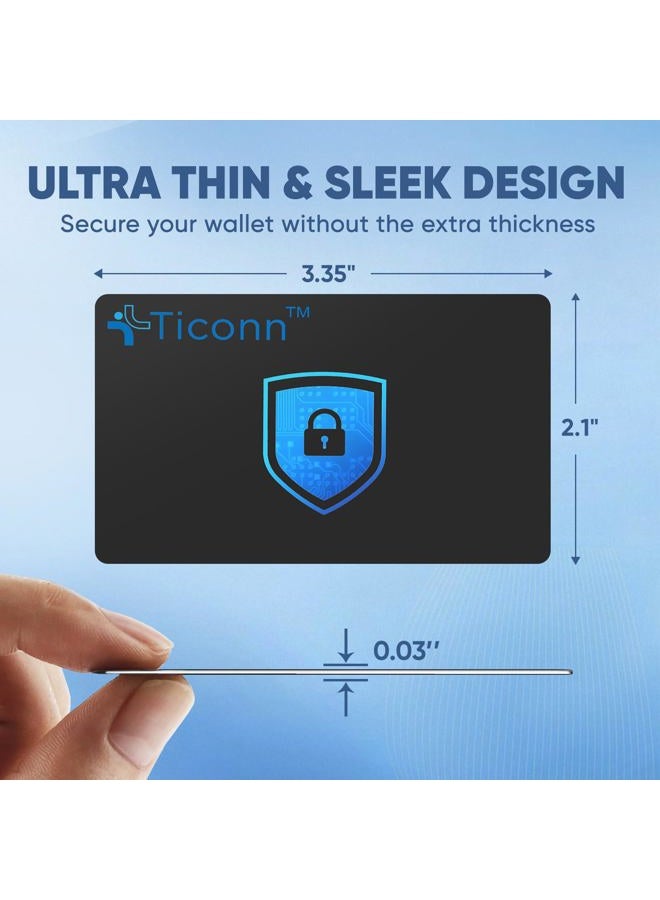 TICONN RFID Blocking Cards - 4 Pack, Premium Contactless NFC Debit Credit Card Passport Protector Blocker Set for Men & Women, Smart Slim Design Perfectly fits in Wallet/Purse (4) - Image 4