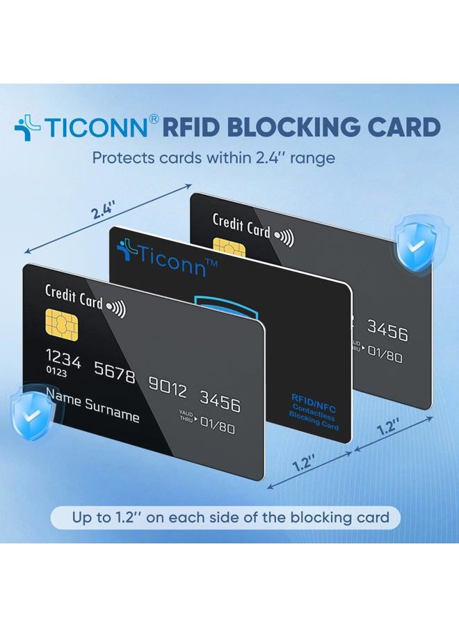 TICONN RFID Blocking Cards - 4 Pack, Premium Contactless NFC Debit Credit Card Passport Protector Blocker Set for Men & Women, Smart Slim Design Perfectly fits in Wallet/Purse (4) - Image 3