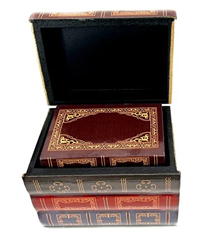 Bellaa 25419 Decorative Box Set of 2 Secret Storage Vintage Wooden Heavy Duty Library Shelves Decor Home Office School Book Ends Shelf Holder Stoppers Supports Antique - Image 4